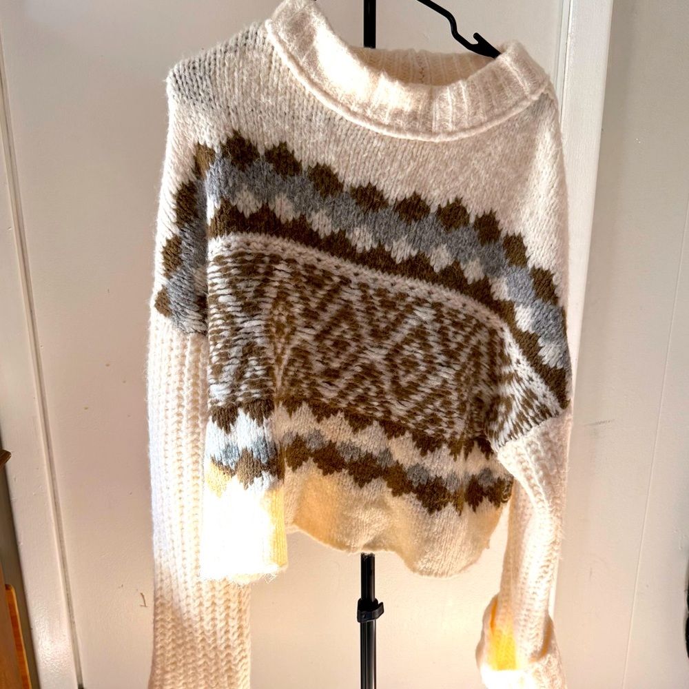 Free People Alpine Pullover Snowy Forrest Size L